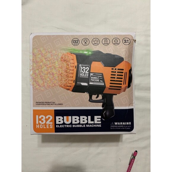 Electric Bubble Machine 132 bubbles black/orange - Picture 1 of 7